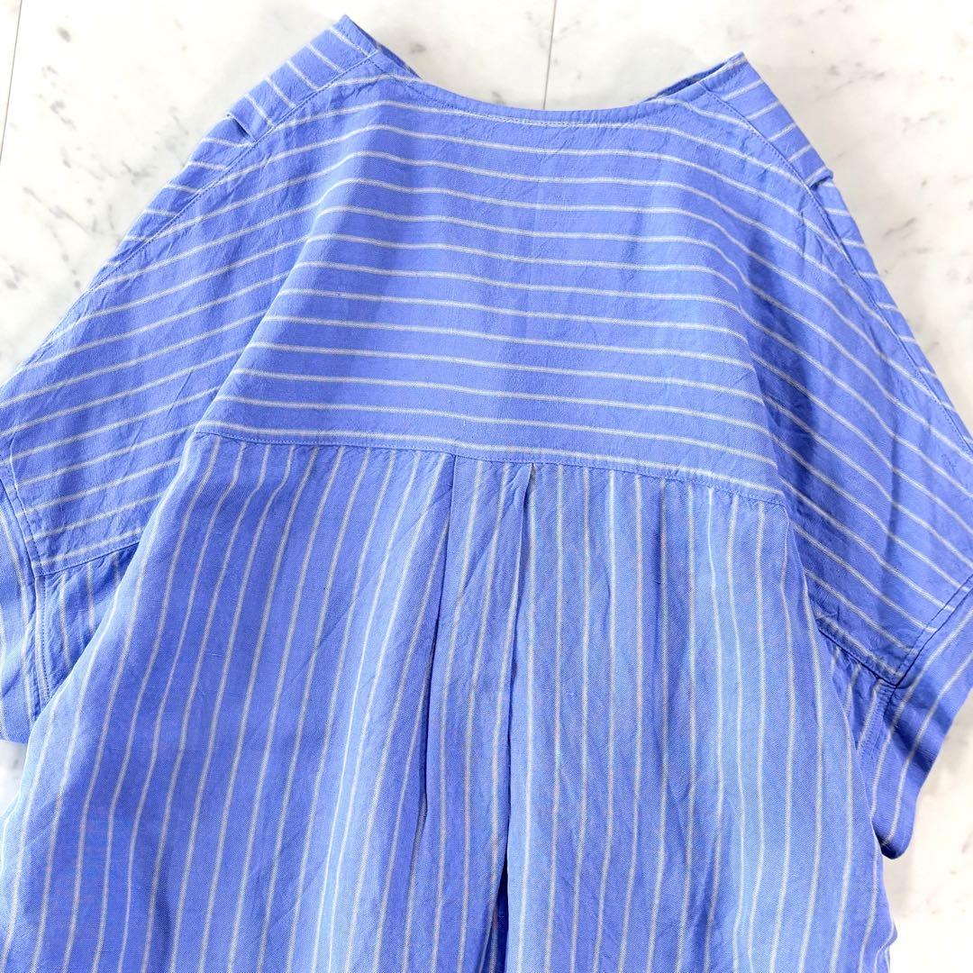 美品 ジャーナルスタンダード レーヨン麻ノーカラーブラウス