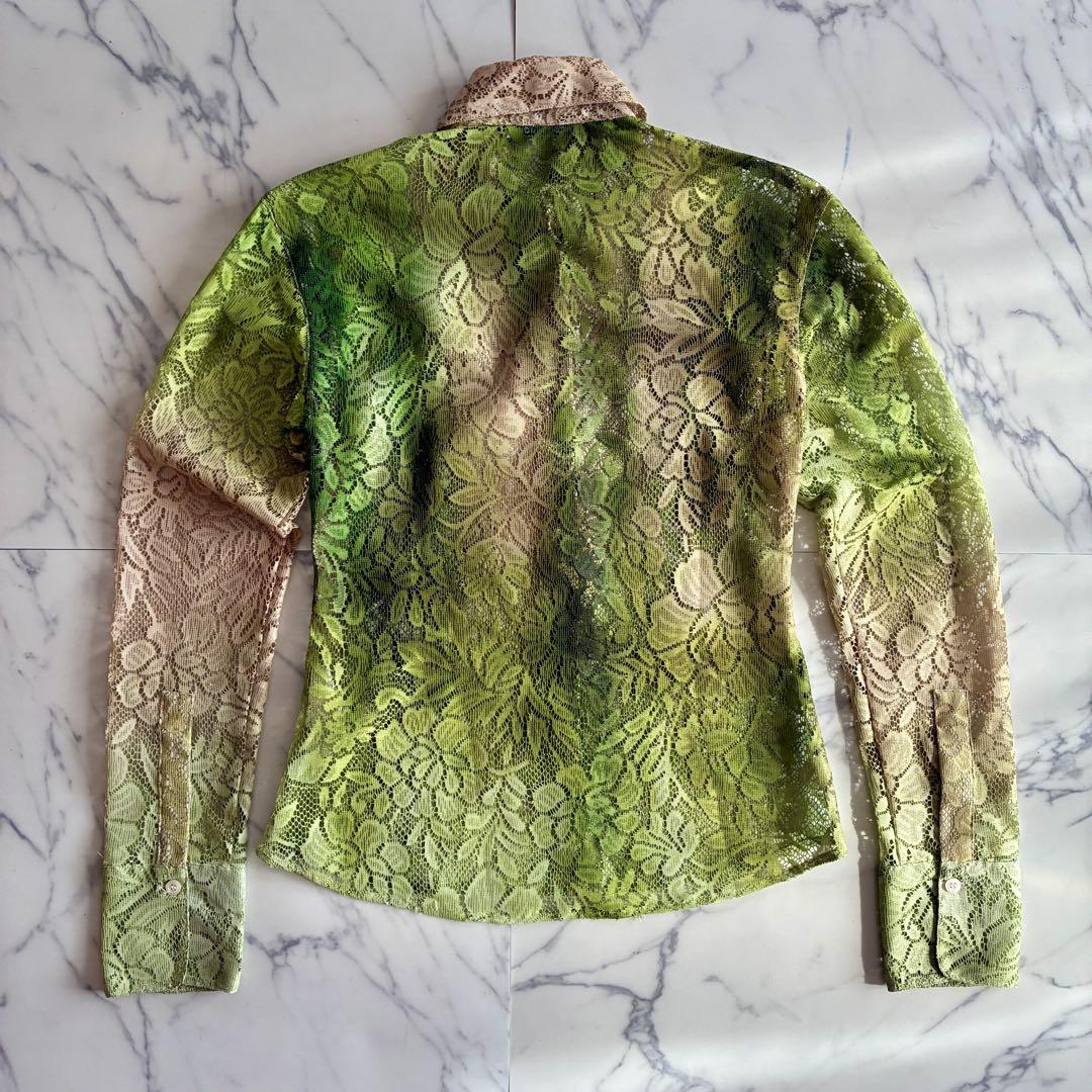 Acne Studios セミシアーポリエステルレースシャツ
