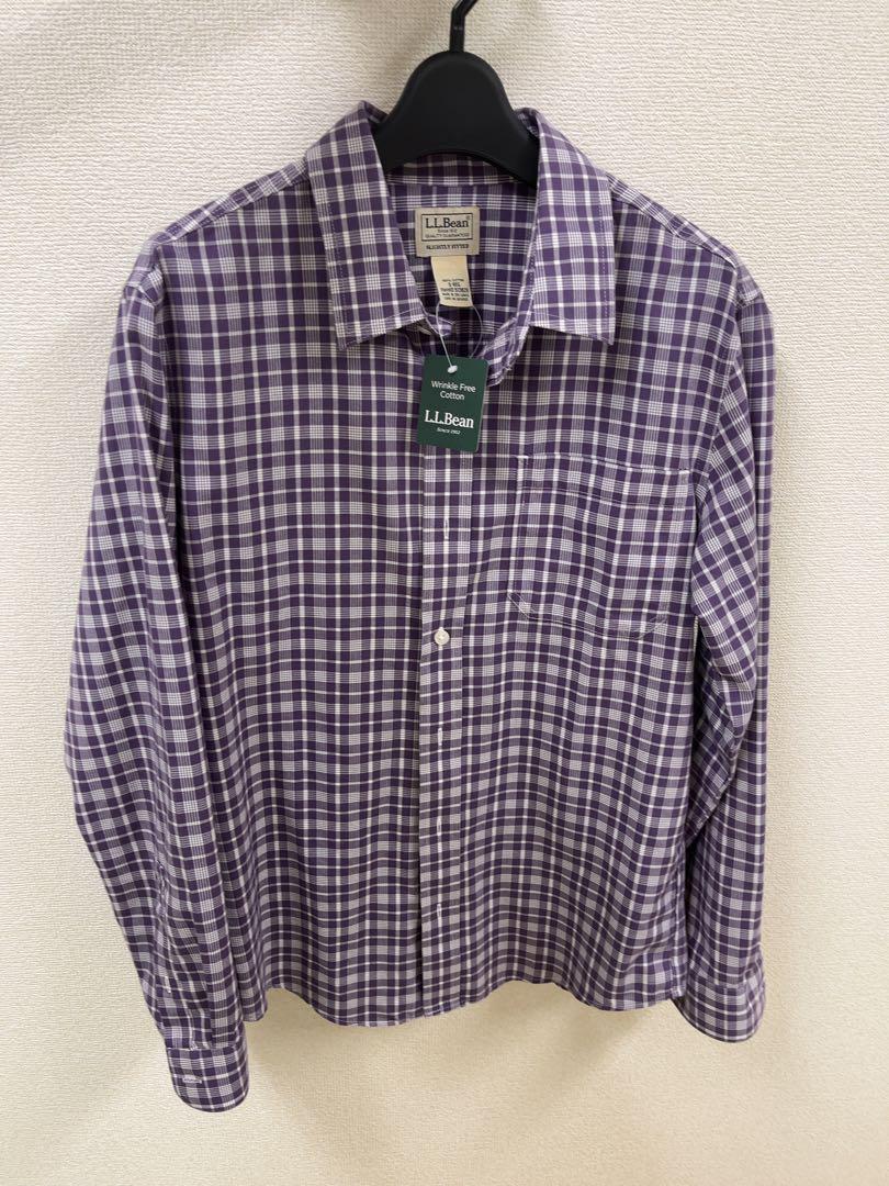 L.L.Bean タグ付き新品　パープルチェック長袖シャツ