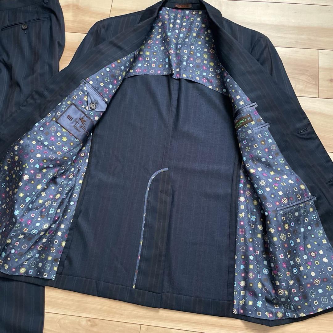 ETRO エトロ 裏地総柄 ストライプ セットアップ シングル スーツ