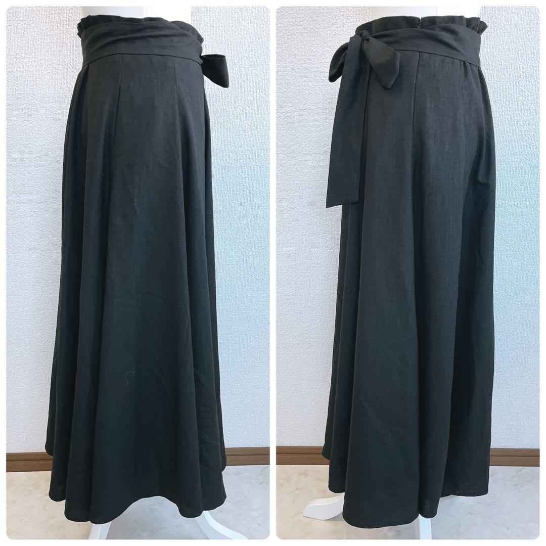 ☆大きいサイズ☆ナラカミーチェ ガウチョ たっぷりドレープ ウエストリボン XL