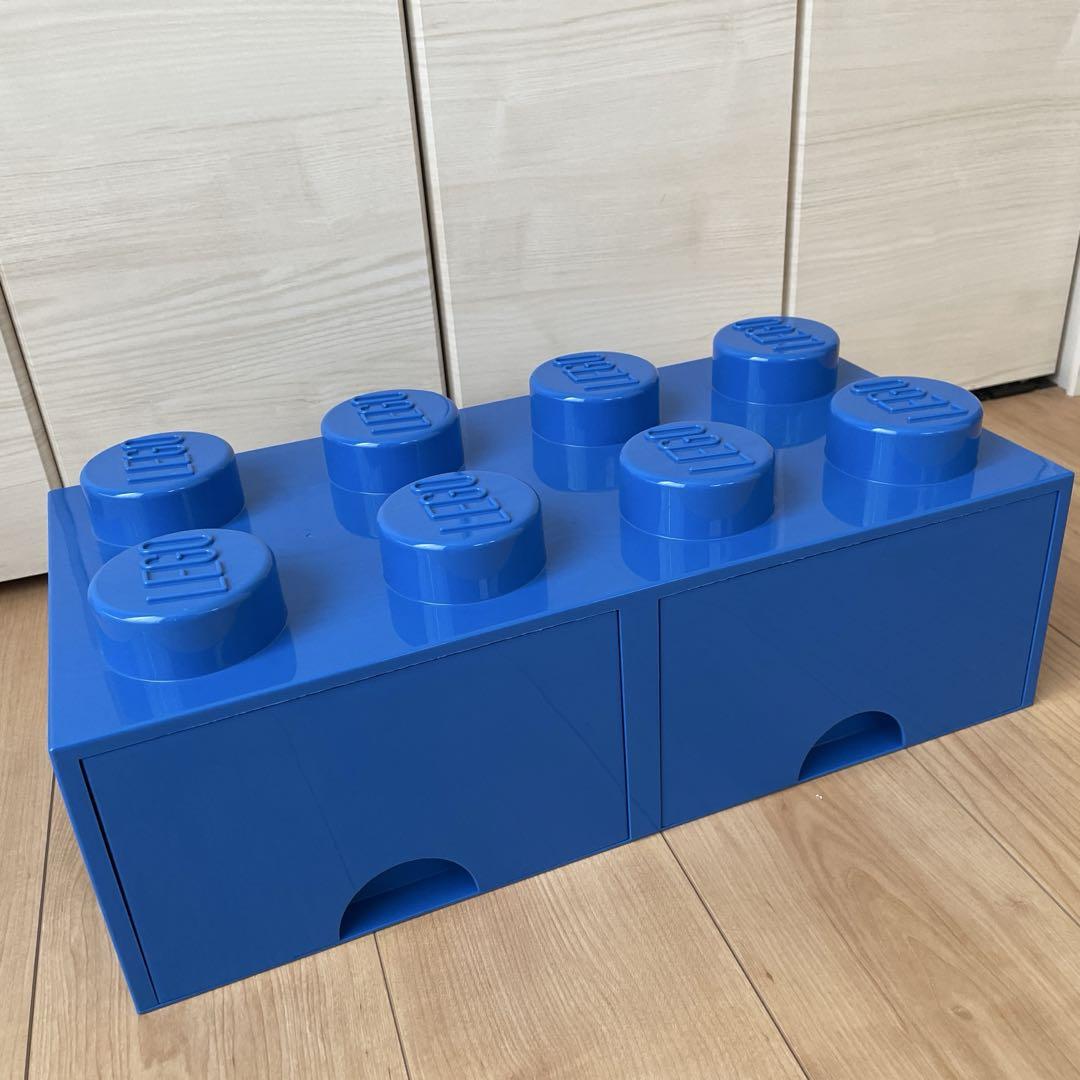 レゴ　ブロックモチーフ収納チェスト　ブルー