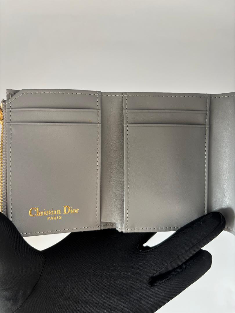 美品♡Dior ✨三つ折り財布 グレー系 キャンバス Dior 三つ折り財布 グレー キャンバス