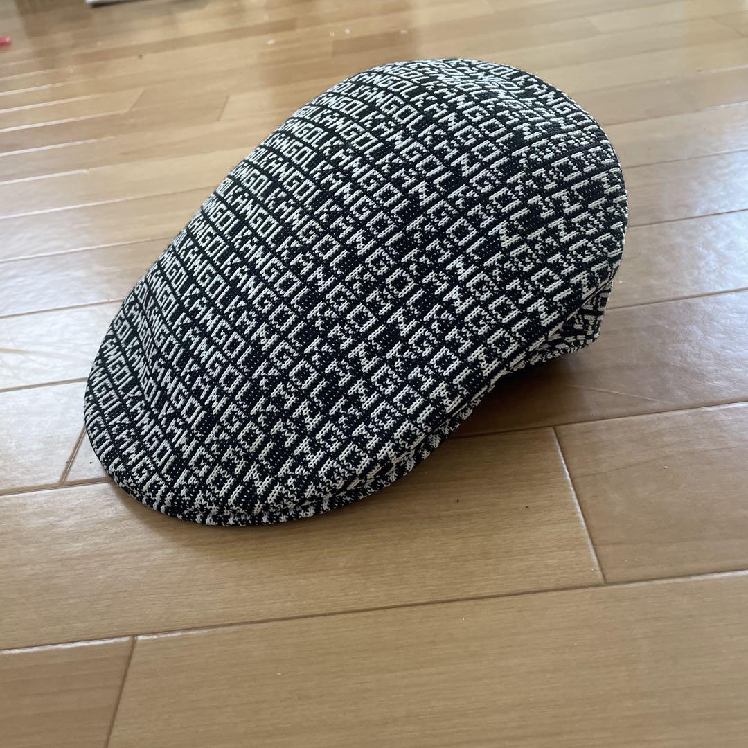 ★レア【カンゴール】 Kangol ロゴ総柄 ハンチング モノトーン