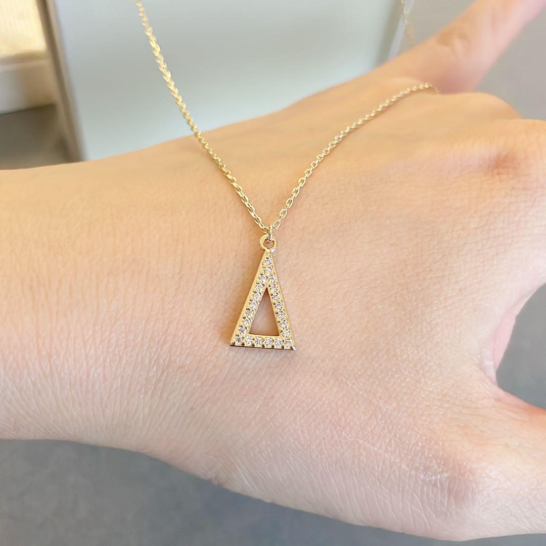 デルタ 三角ダイヤモンドネックレス マリハゴールド14K