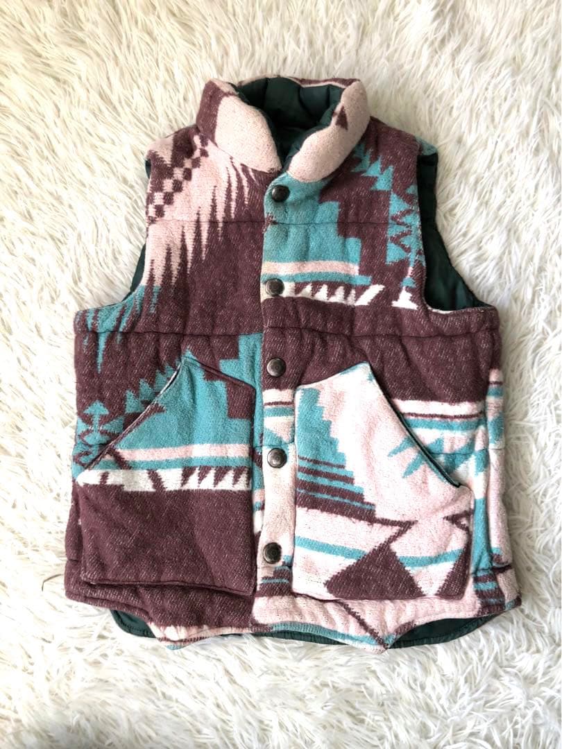 denimu0026dangaree  リバーシブル中綿ダウンベスト　サイズ120