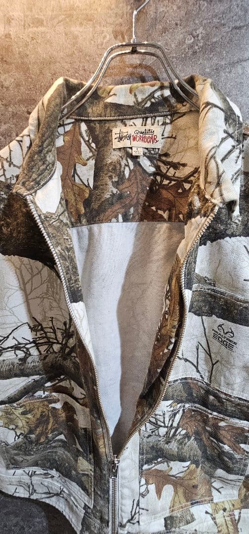 希少L STUSSY ZIP WORK JACKET REALTREE EDGE 希少L STUSSY ZIP WORK JACKET REALTREE EDGE