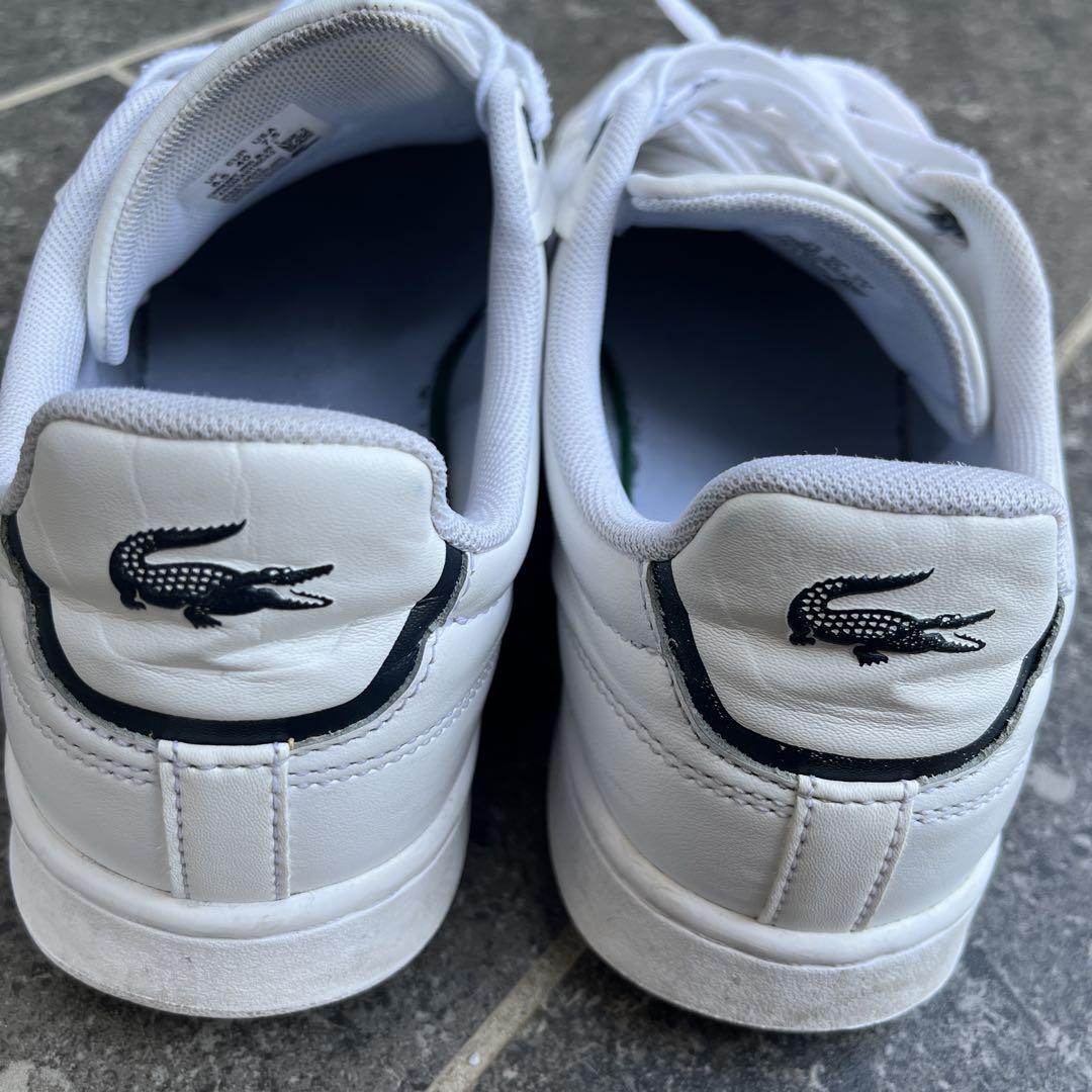 ラコステ Lacoste ホワイト スニーカー 25.5㎝ メンズ - メルカリ