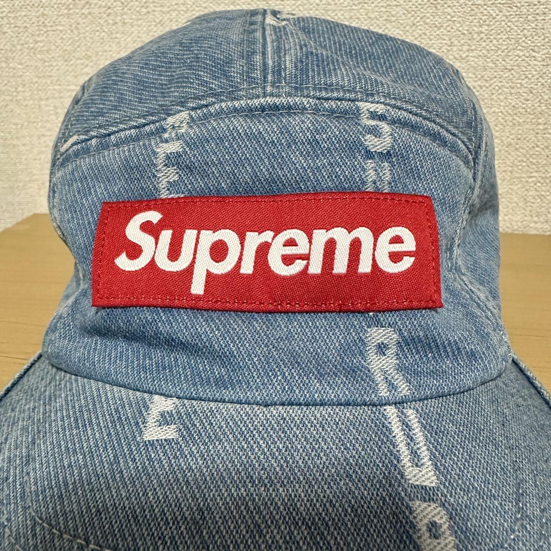 Supreme デニムキャップ ロゴ入り　ボックスロゴ supreme デニムキャップ ボックスロゴ