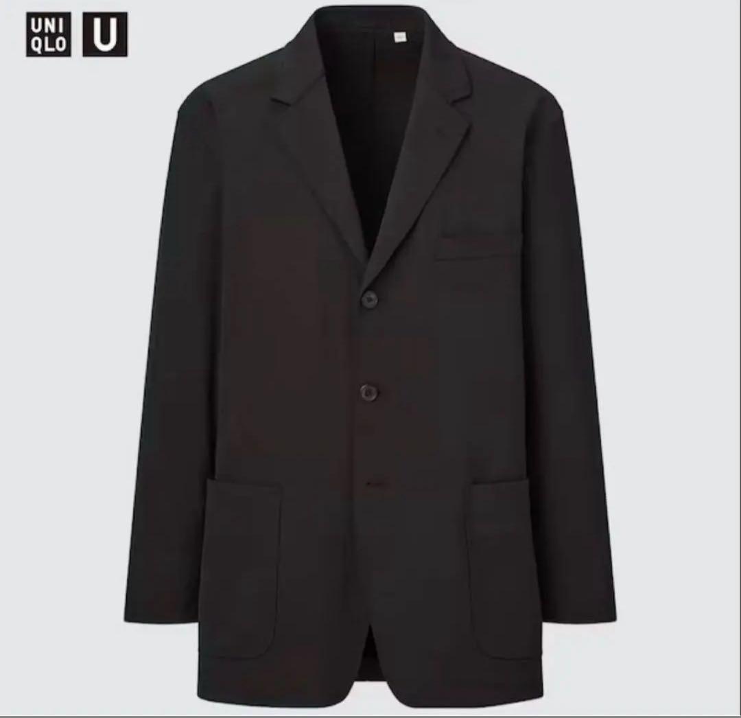 UNIQLO Cユニクロシー 感動ダブルジャケットリラックスフィット ブラック UNIQLO - ユニクロC 感動ダブルジャケットリラックスフィットの