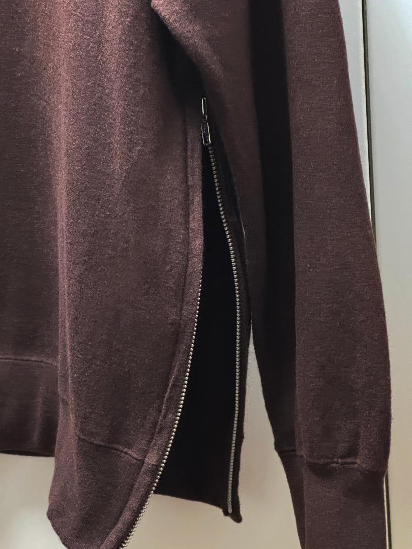 トップス 2002AW 4-Black Side Zip Wool Crew Brown