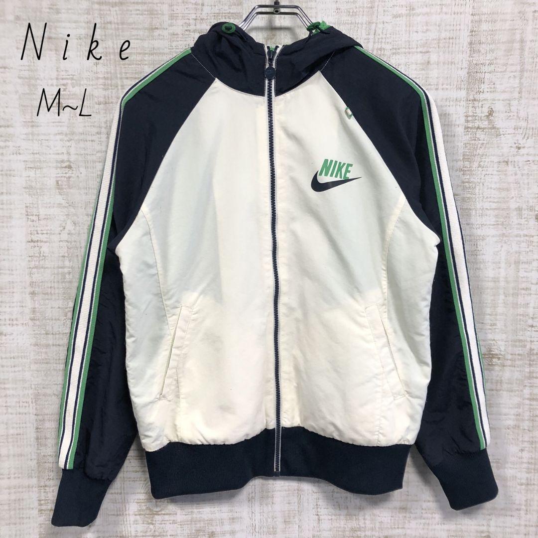 Nike　ナイキ　スウッシュ　プリント　ナイロンジャケット　パーカー　M L 白