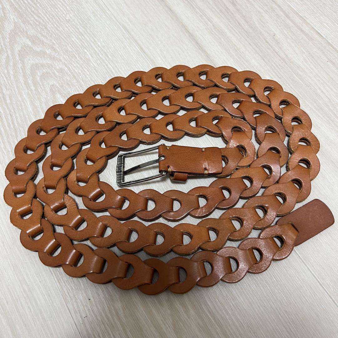 新品未使用 LEATHER CHAIN BELT Llife シエナ Llife LEATHER CHAIN BELT SIENNA げんじ ベルト - メルカリ