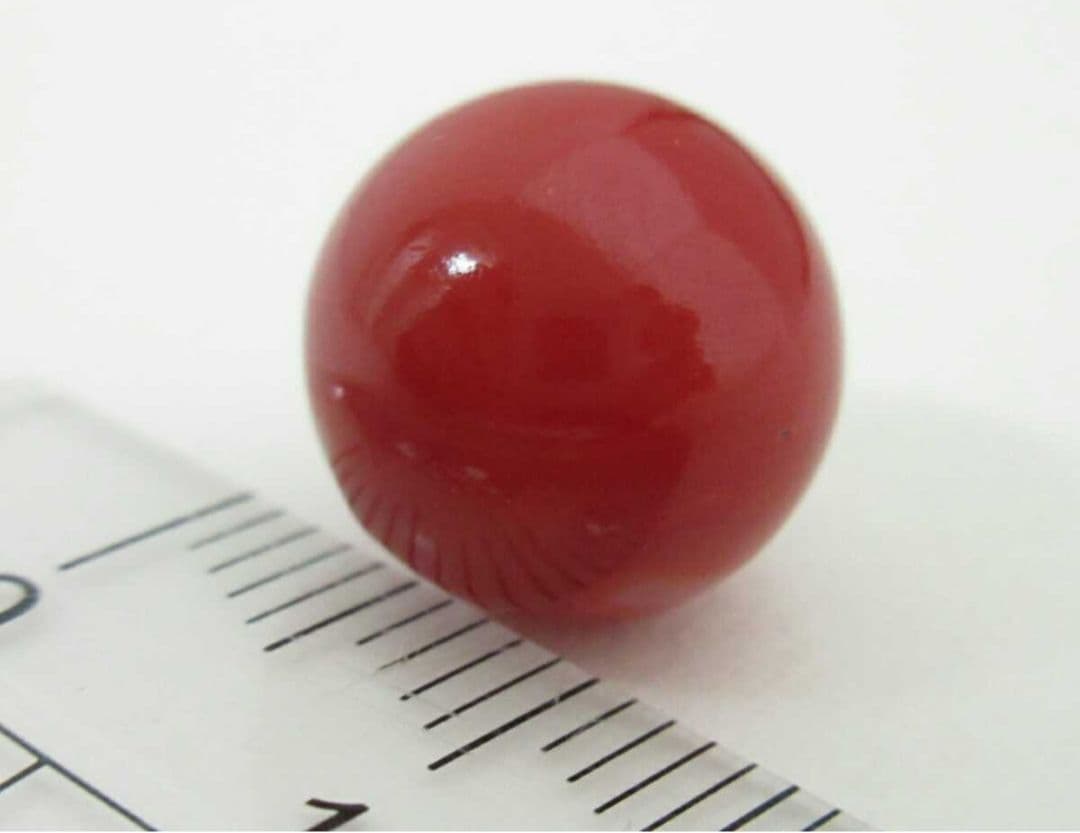 血赤珊瑚 サンゴ 11.58mm 片穴ルース 2.13g 充填有 h378a | www