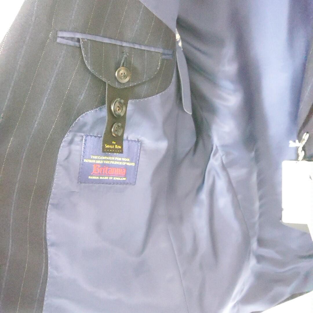 P755 【未使用品】青山最高級 SAVILE ROW ネイビー ストライプ