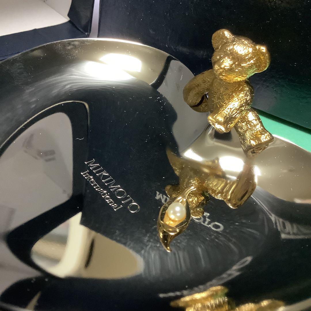 【未使用】ミキモト 「GINZA BEAR」 真珠 シルバー色アクセサリートレイ