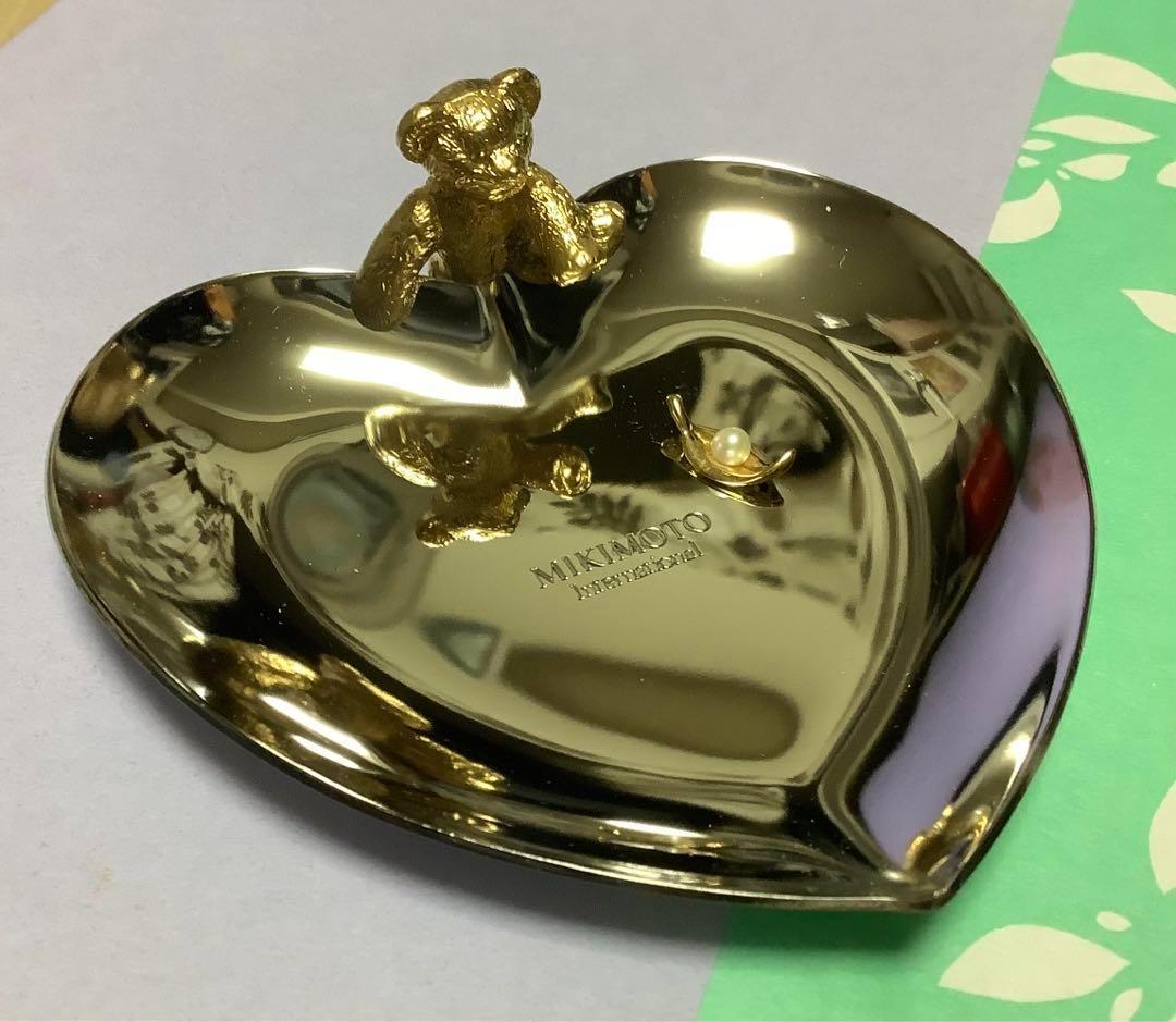 【未使用】ミキモト 「GINZA BEAR」 真珠 シルバー色アクセサリートレイ