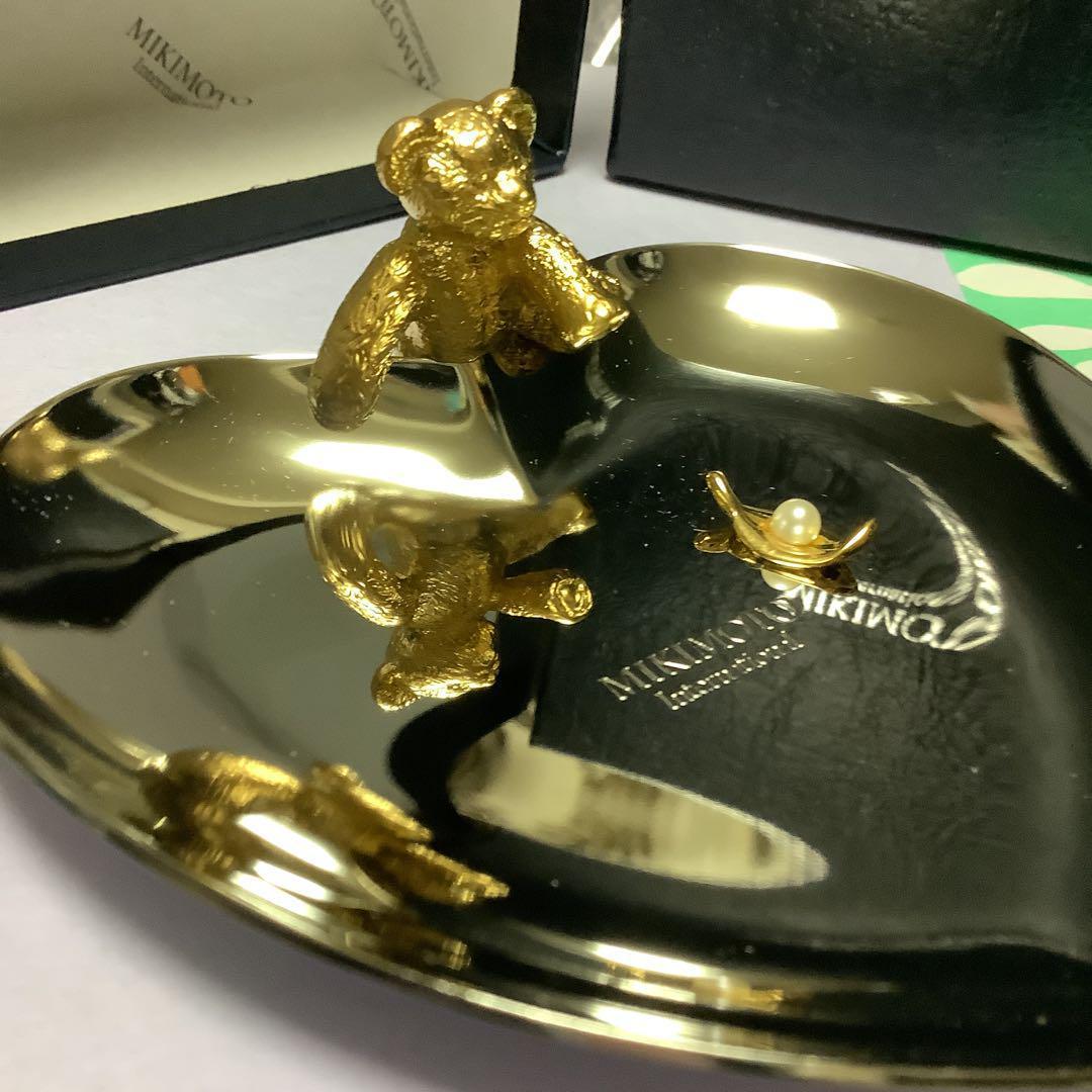 【未使用】ミキモト 「GINZA BEAR」 真珠 シルバー色アクセサリートレイ