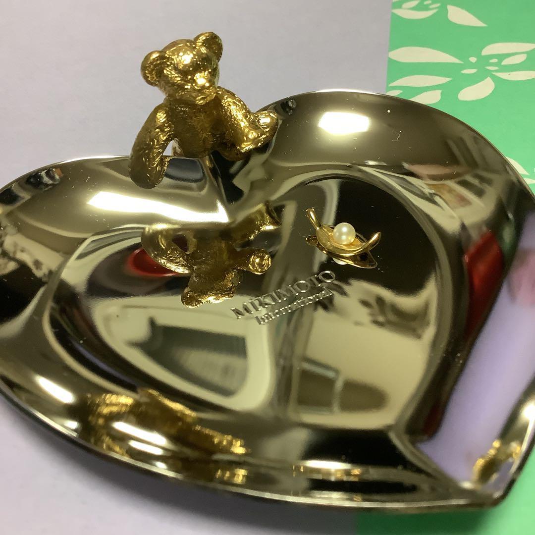 【未使用】ミキモト 「GINZA BEAR」 真珠 シルバー色アクセサリートレイ