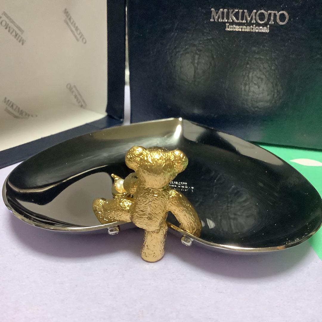 【未使用】ミキモト 「GINZA BEAR」 真珠 シルバー色アクセサリートレイ