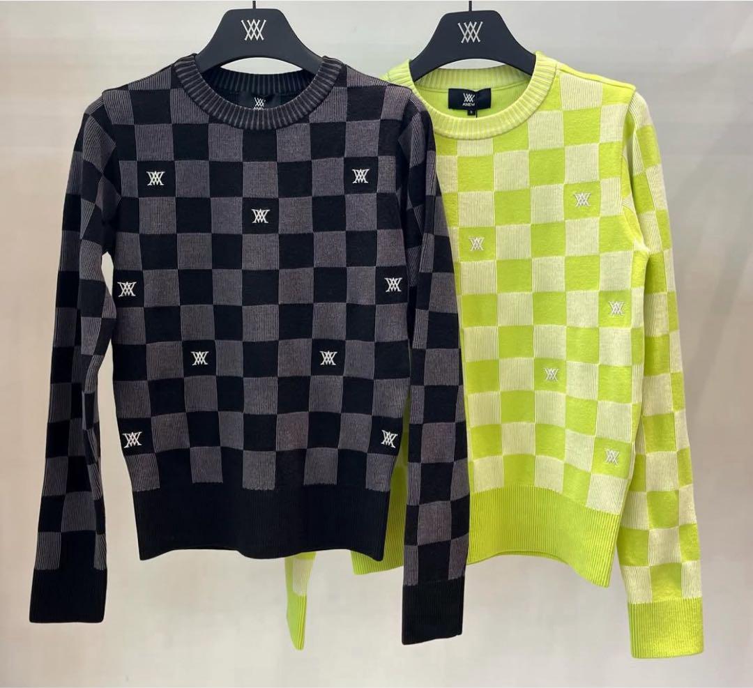 僅か☆ANEW GOLF☆アニュー韓国　CHECK BOARD PULLOVER