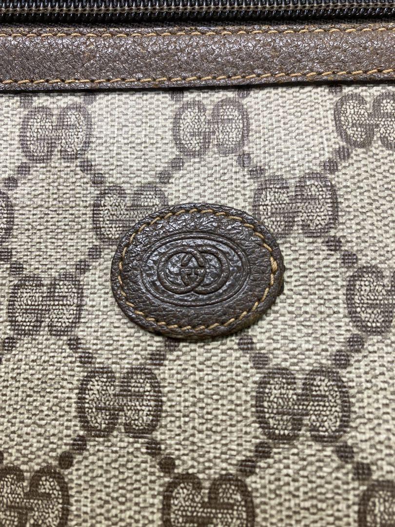 グッチ クラッチバッグ セカンドバッグ GGスプリーム 金具 茶 レザー