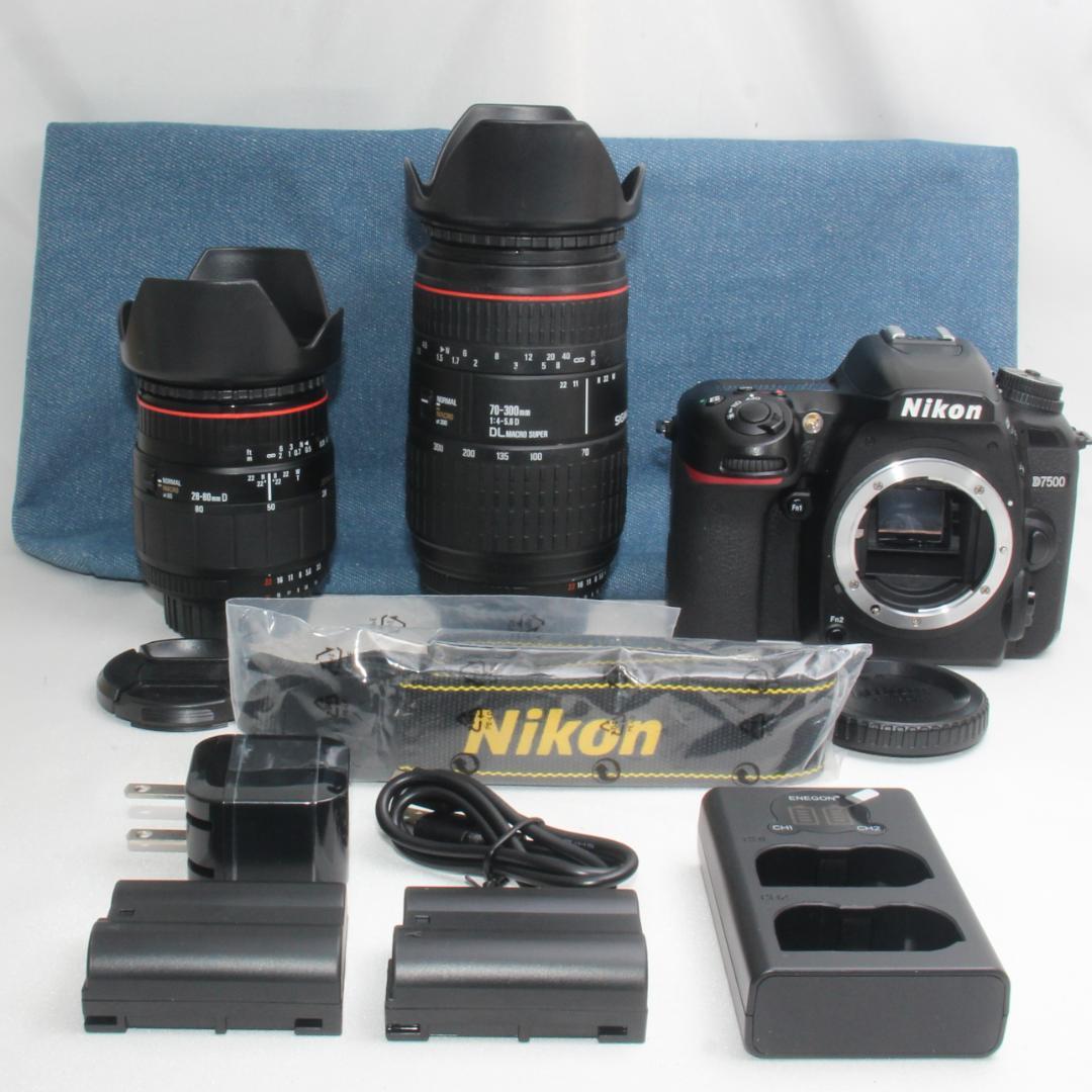 ❤️予備バッテリー&新品カメラバッグ付❤️Nikon D7500 ダブルズーム