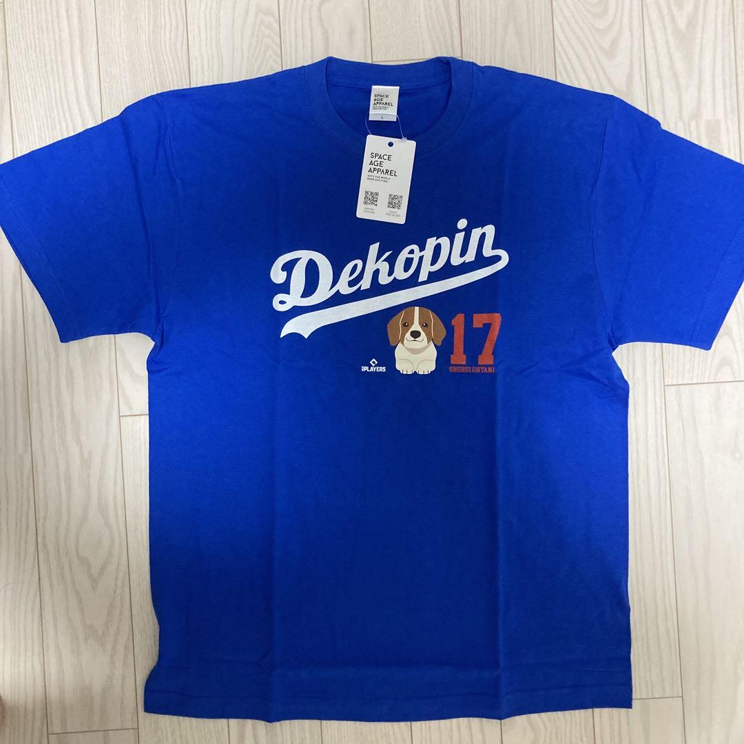 MLB公式 限定　大谷翔平 デコピン　Tシャツ　Lサイズ　男女兼用 半袖 Tシャツ NEW ERA×MLB 大谷翔平×デコピンプリント トップス
