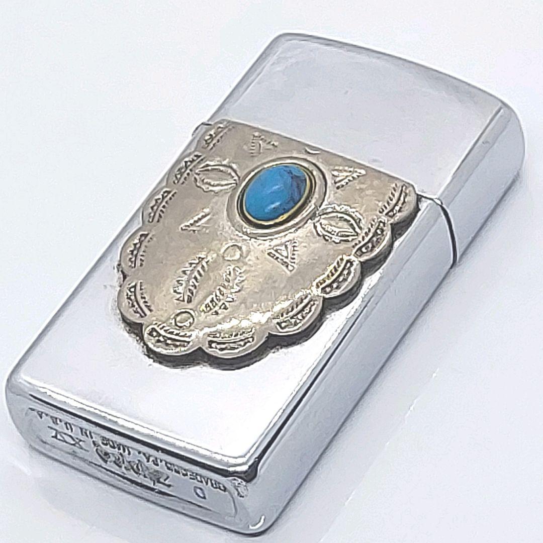 ZIPPO ライター ターコイズ付き ジッポー
