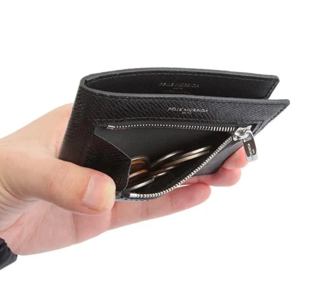 新品未使用　PELLE MORBIDA ペッレモルビダ　ブラック 二つ折り財布