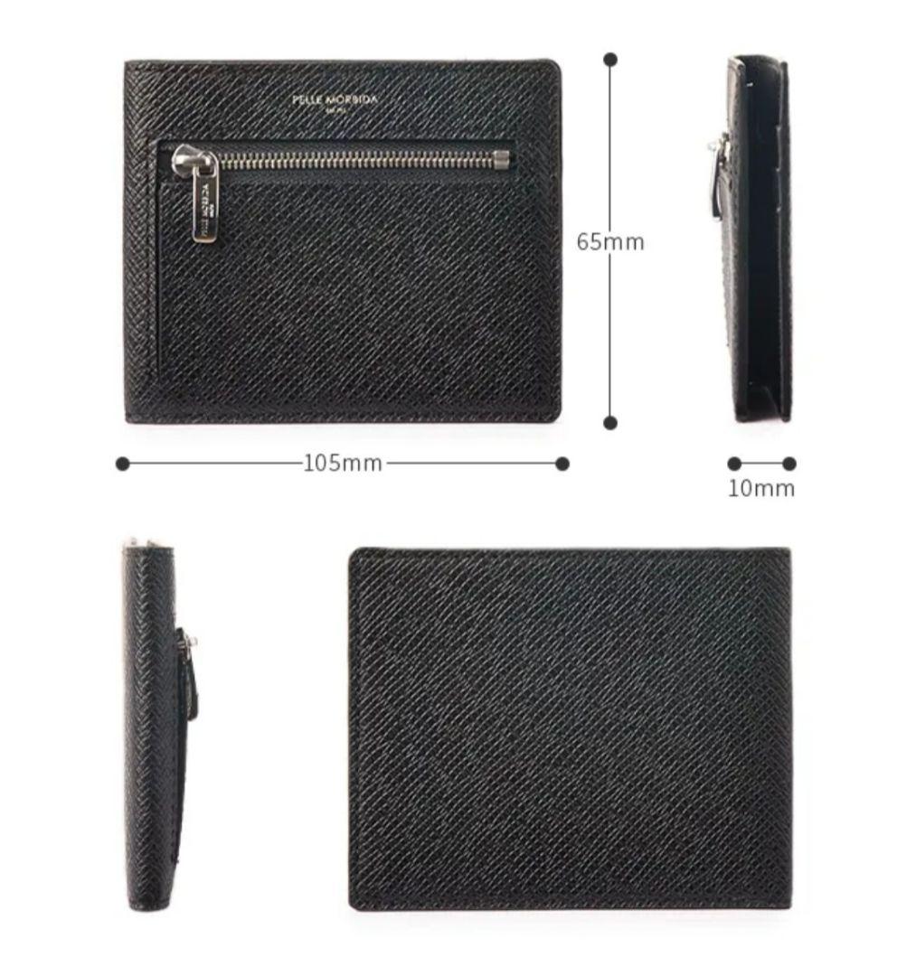 新品未使用　PELLE MORBIDA ペッレモルビダ　ブラック 二つ折り財布
