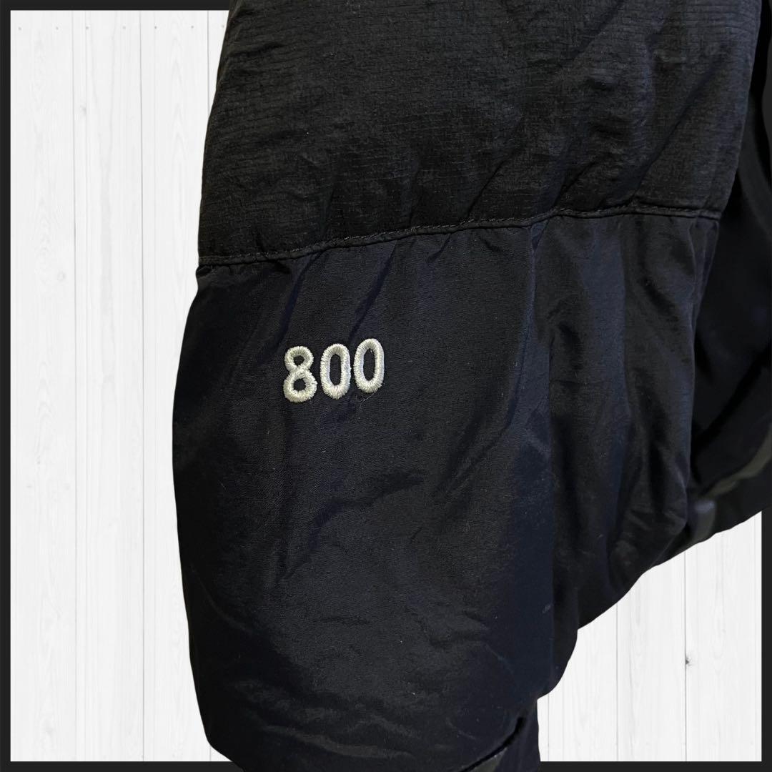 THE NORTH FACE　ダウンジャケット　メンズM　800フィル　黒　刺繍