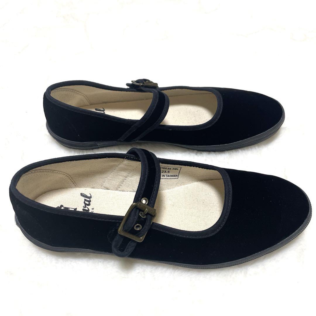[美品] ORCIVAL オーシバル　ベルベットストラップシューズ　バレエ