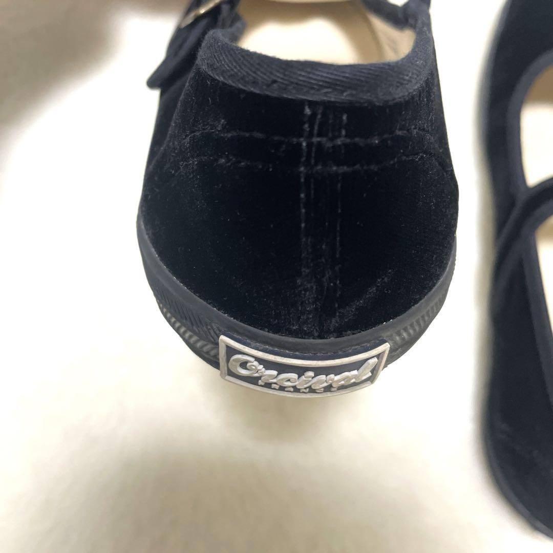 [美品] ORCIVAL オーシバル　ベルベットストラップシューズ　バレエ