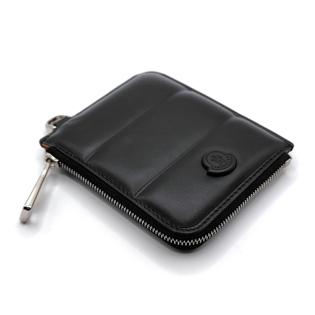 MONCLER コインカードケース ブラック ストラップ付き MONCLER コインカードケース ブラック ストラップ付き