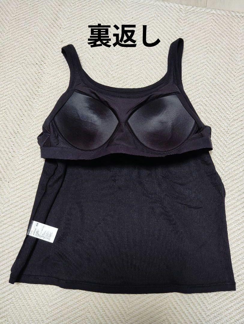 ユニクロ エアリズムブラタンクトップ ネイビー XL 身丈 62 身幅