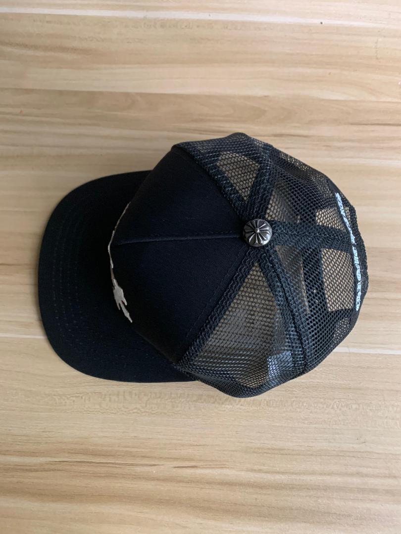 クロームハーツChrome hearts クロス刺繍メッシュキャップ 黒