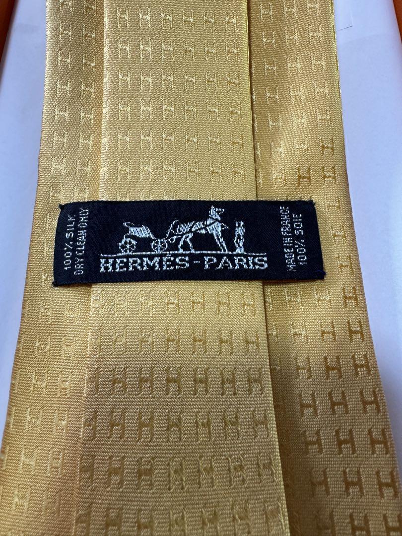 HERMES シルク100% ネクタイ イエロー未使用
