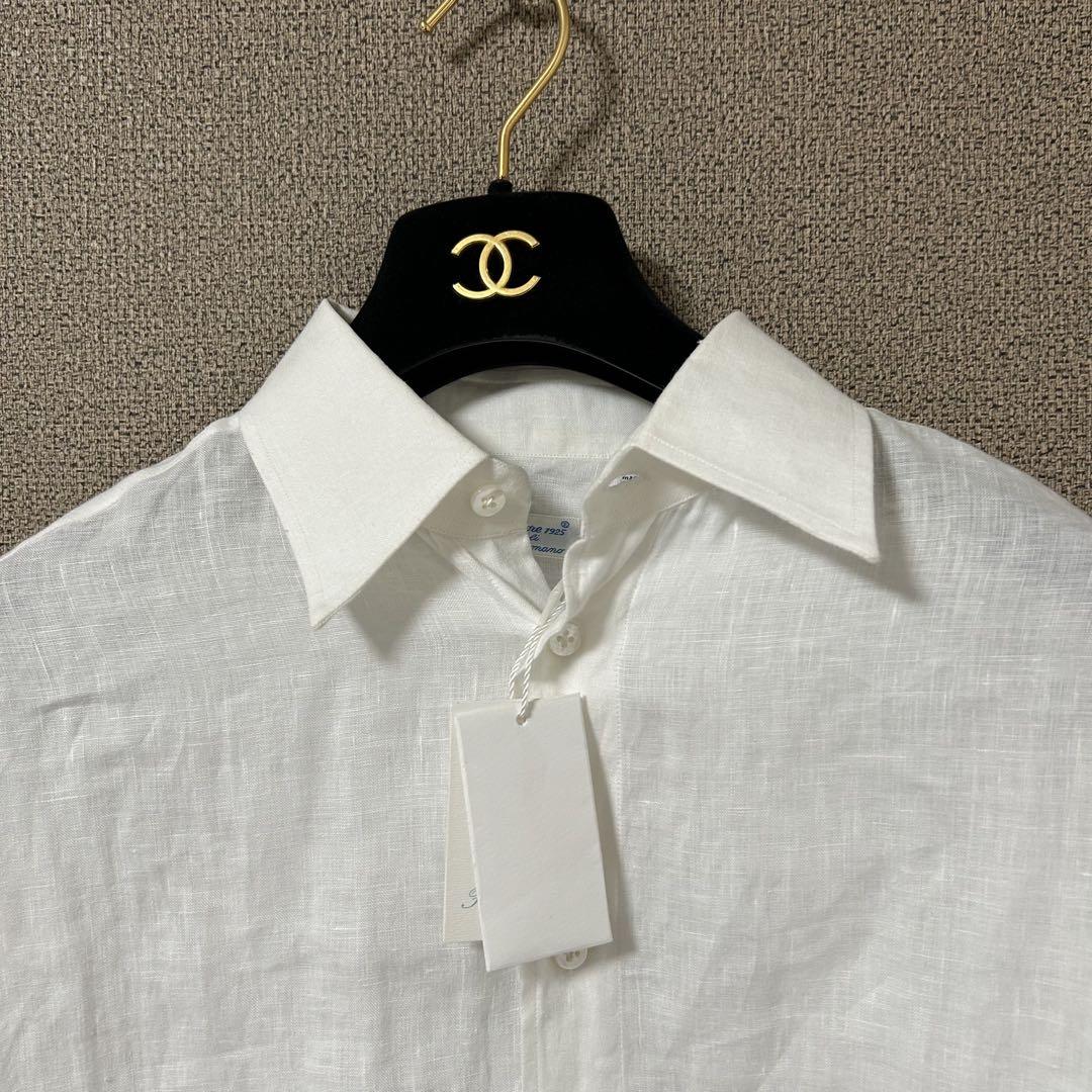 極美品【フィナモレ】長袖シャツ L リネン100 近年モデル