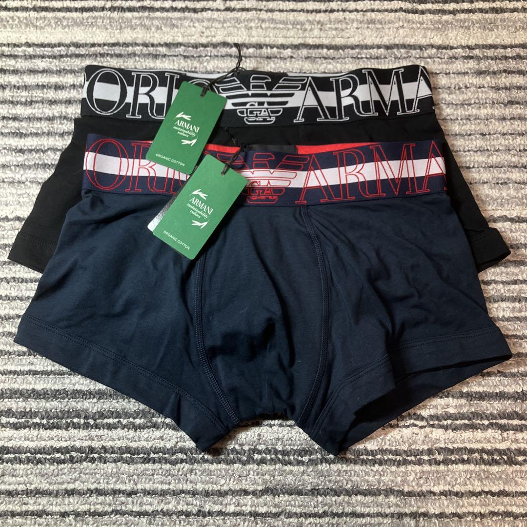 【未使用品】エンポリオアルマーニ ロゴ ボクサーパンツ Sサイズ 2枚セット②