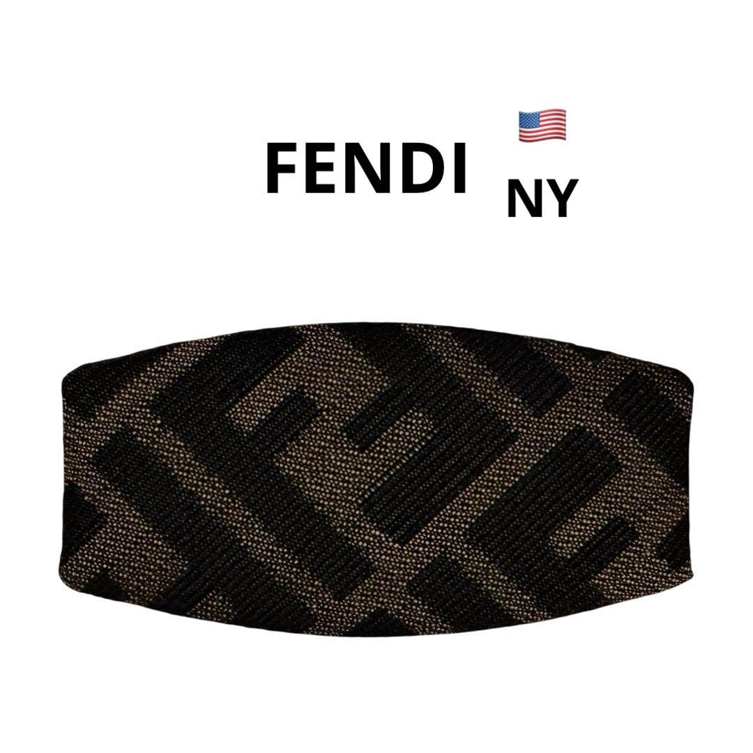 【FENDI】バレッタ　ズッカ柄　髪留め　クリップ　ブラウン　キャンバス