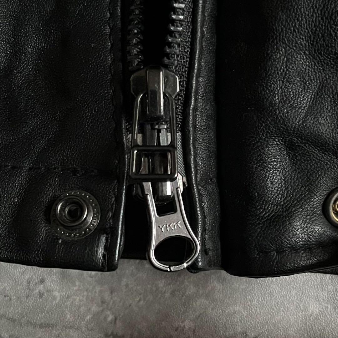 【00s used】ジップレザージャケット　ハイネック　本革　y2k お兄さん系