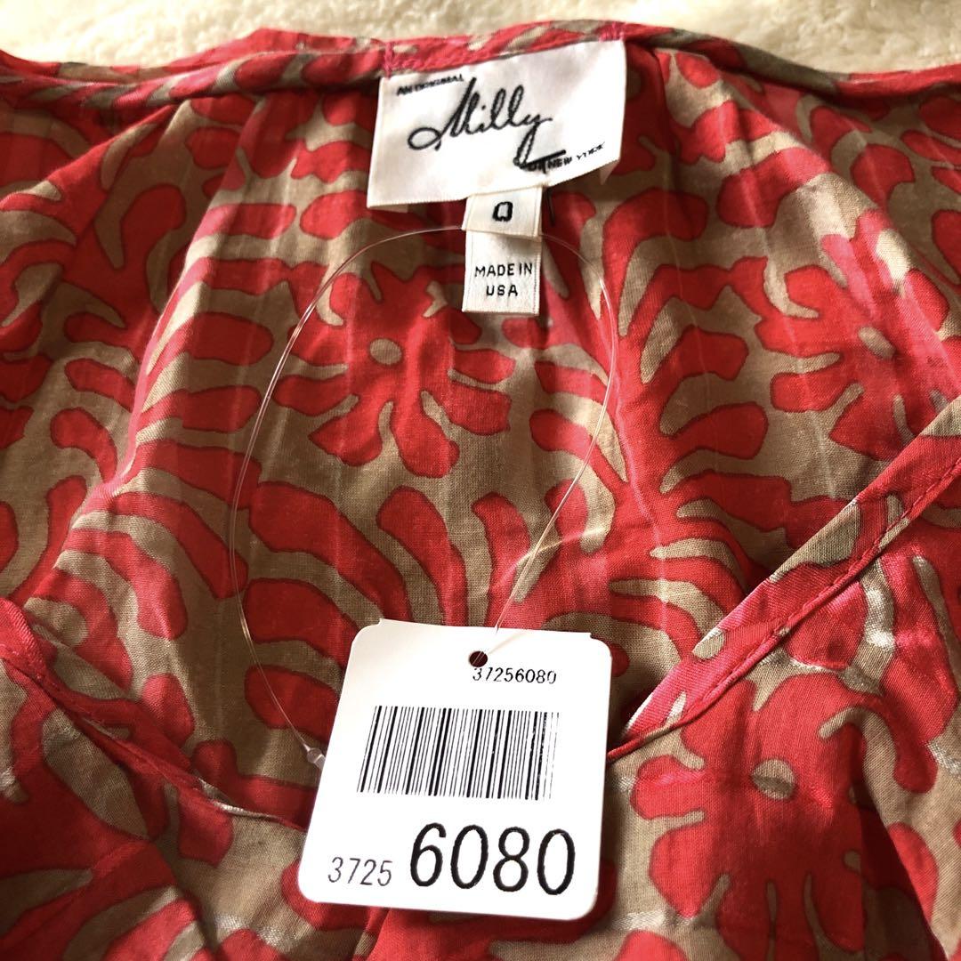 新品☆Milly ミリー 半袖ブラウス シルク×コットン USA産