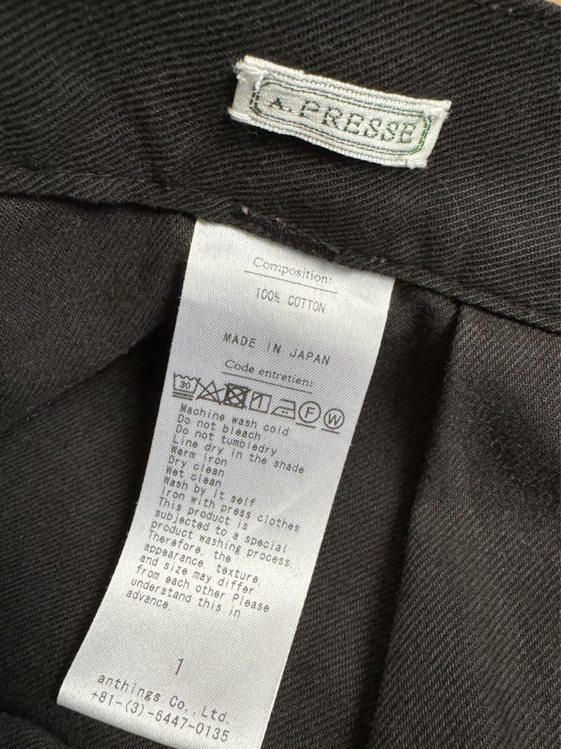 A.PRESSE アプレッセ 24SS  USAF Hemmed Bottoms