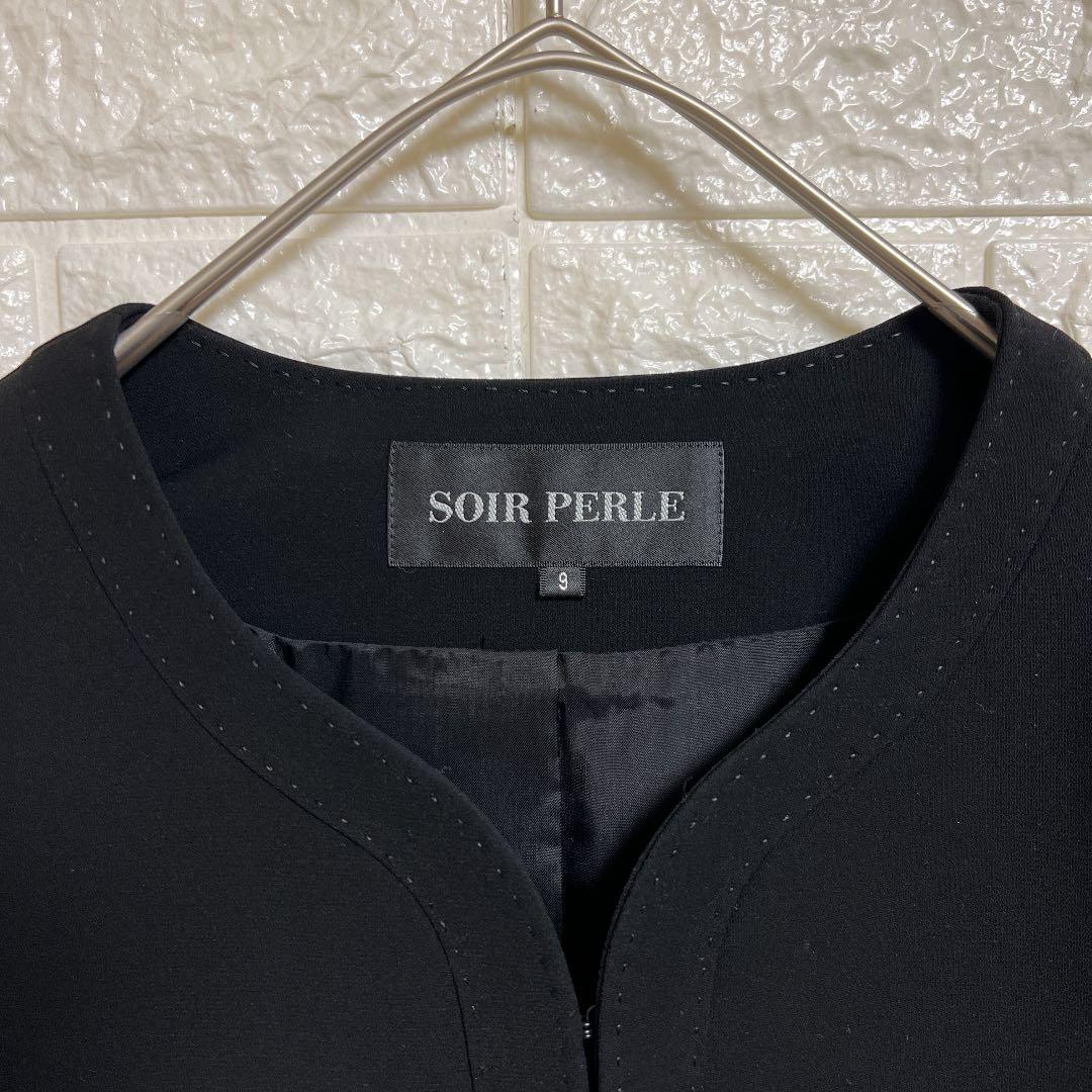 SOIR 東京ソワール ブラックフォーマル ノーカラージャケット M 冠婚