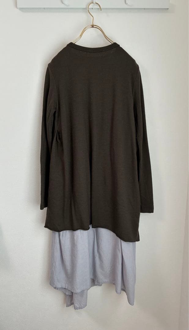 Y'sヨウジヤマモト シャツ レイヤード ロングワンピース 長袖 日本製 2 Y'sヨウジヤマモト シャツ レイヤード ロングワンピース 長袖 日本製 2