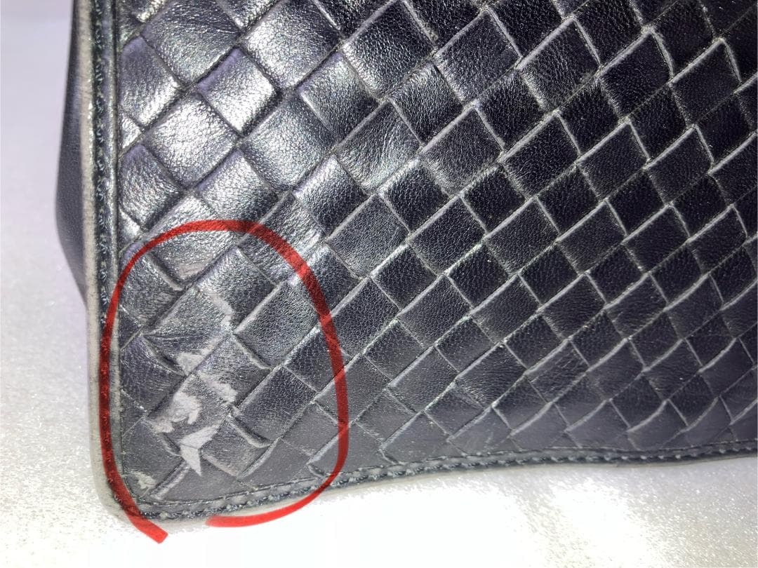 【訳あり】ボッテガヴェネタ イントレチャート　黒 ミニバッグ