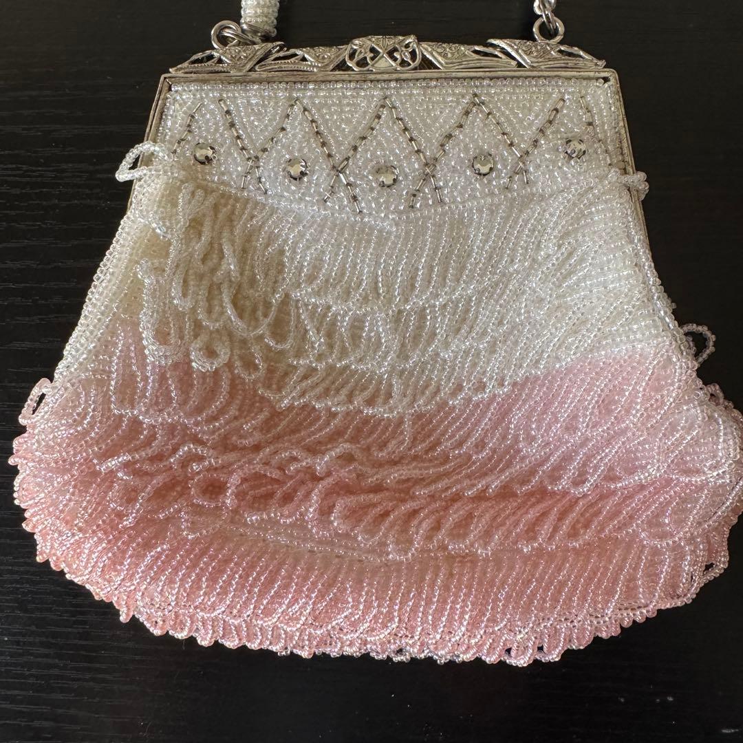 レトロ調ピーズバッグ/七五三.十三詣り.パーティバッグ