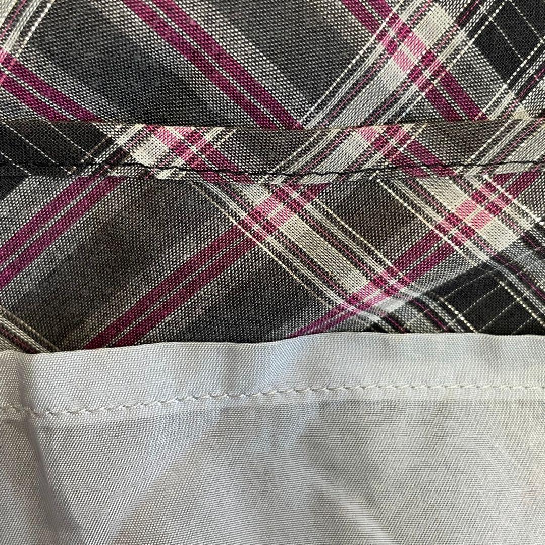 Burberry London 黒ピンク チェック 半袖ワンピース 日本製 46