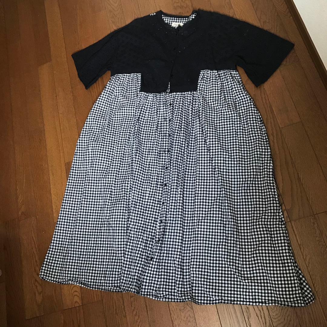 サマンサモスモス　チェック柄 ロングワンピース